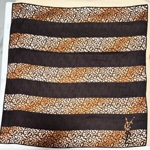 Yves Saint Laurent Brown and Tan Leopard Print Scarf
